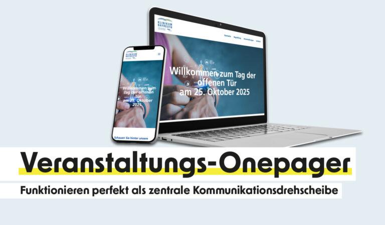Onepager für Veranstaltungen wie Tage der offenen Tür