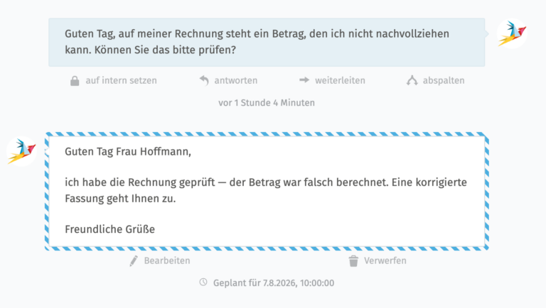 Später senden in Zammad — kostenlose Erweiterung für geplante Antworten